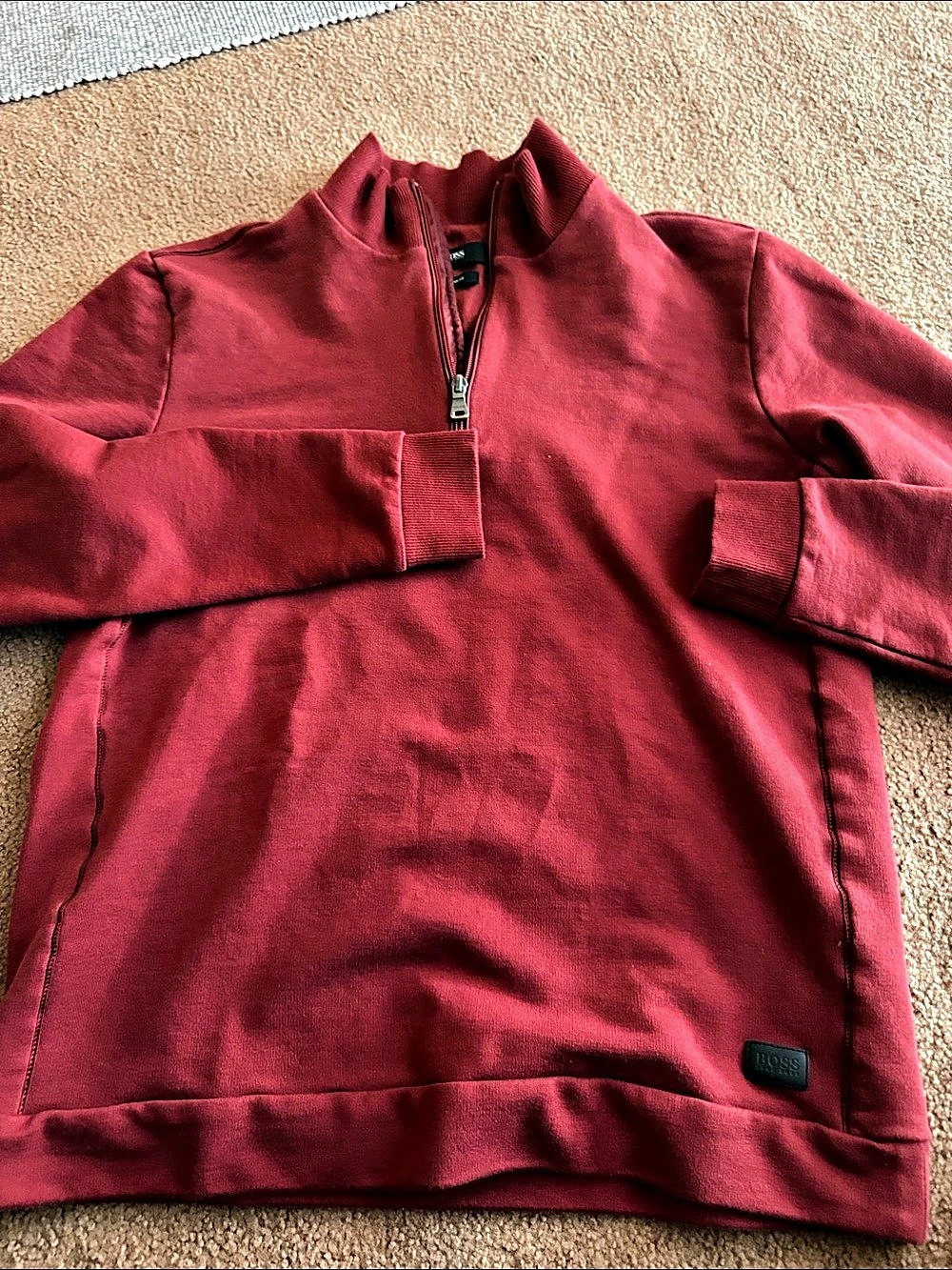 BOSS Men's unisex  Regular Fit Quarter-Zip Jacket Size Large